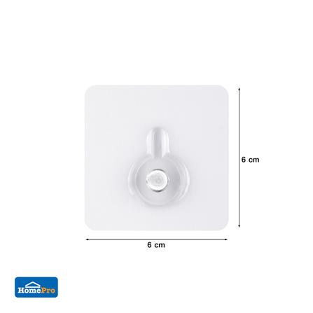 ขอแขวนเหลี่ยมติดเทปกาว PLIM XY-0104 สีใส แพ็ก 3 ชิ้น_5