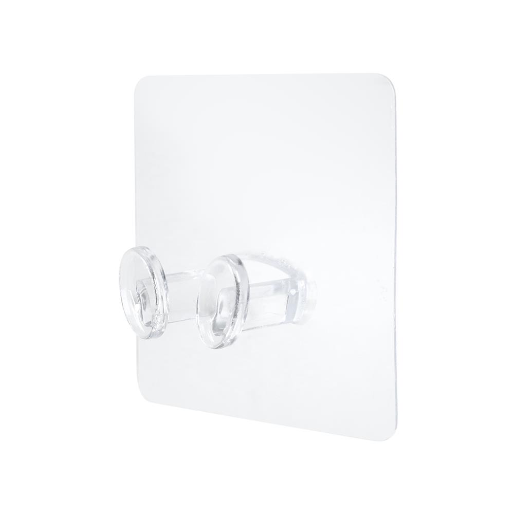 ขอแขวนเหลี่ยมติดเทปกาว PLIM XY-0102 สีใส แพ็ก 3 ชิ้น