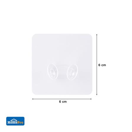 ขอแขวนเหลี่ยมติดเทปกาว PLIM XY-0102 สีใส แพ็ก 3 ชิ้น_5