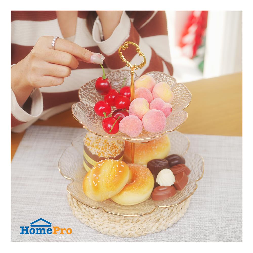 ที่วางขนมแก้ว 2 ชั้น KECH FLORA