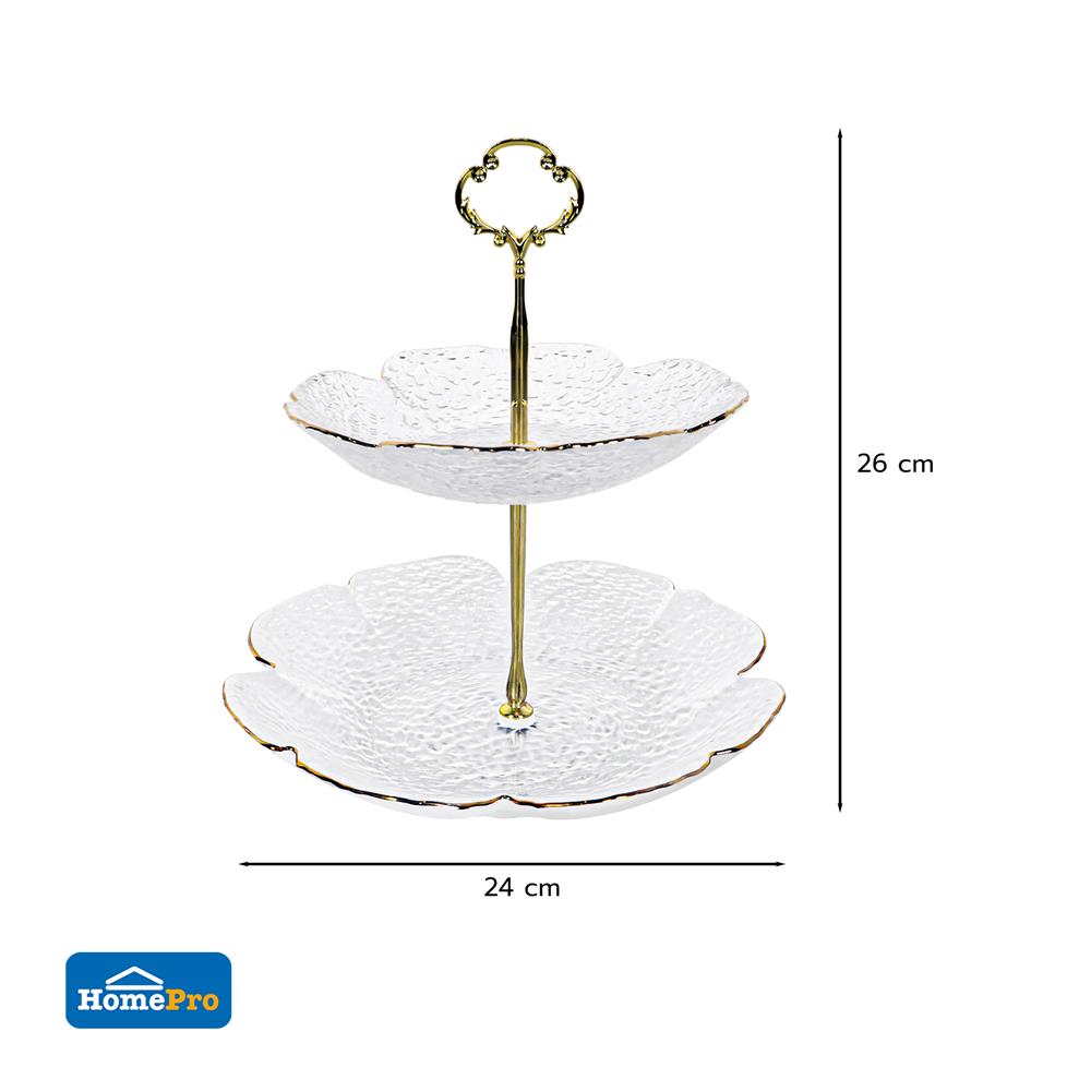 ที่วางขนมแก้ว 2 ชั้น KECH FLORA