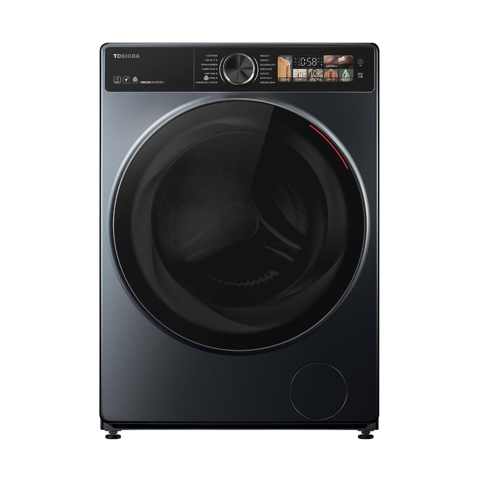 เครื่องซักอบผ้าฝาหน้า TOSHIBA TWD-T25BZU115MWT(MG) 10.5/7กก. 1400RPM อินเวอร์เตอร์ สีเทา