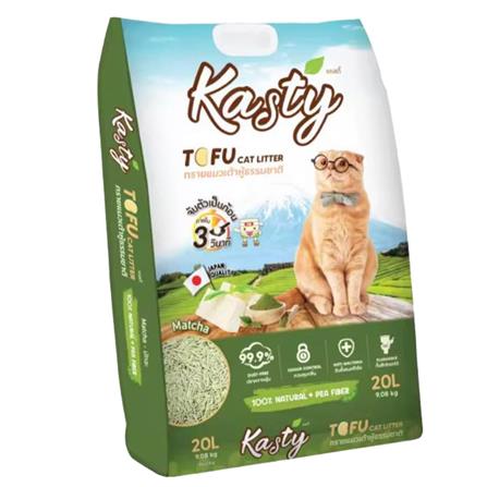 ทรายแมวเต้าหู้ KASTY FLAKES กลิ่นมัทฉะ 20 ลิตร_0