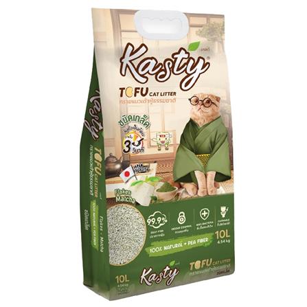 ทรายแมวเต้าหู้ KASTY FLAKES กลิ่นมัทฉะ 10 ลิตร_0