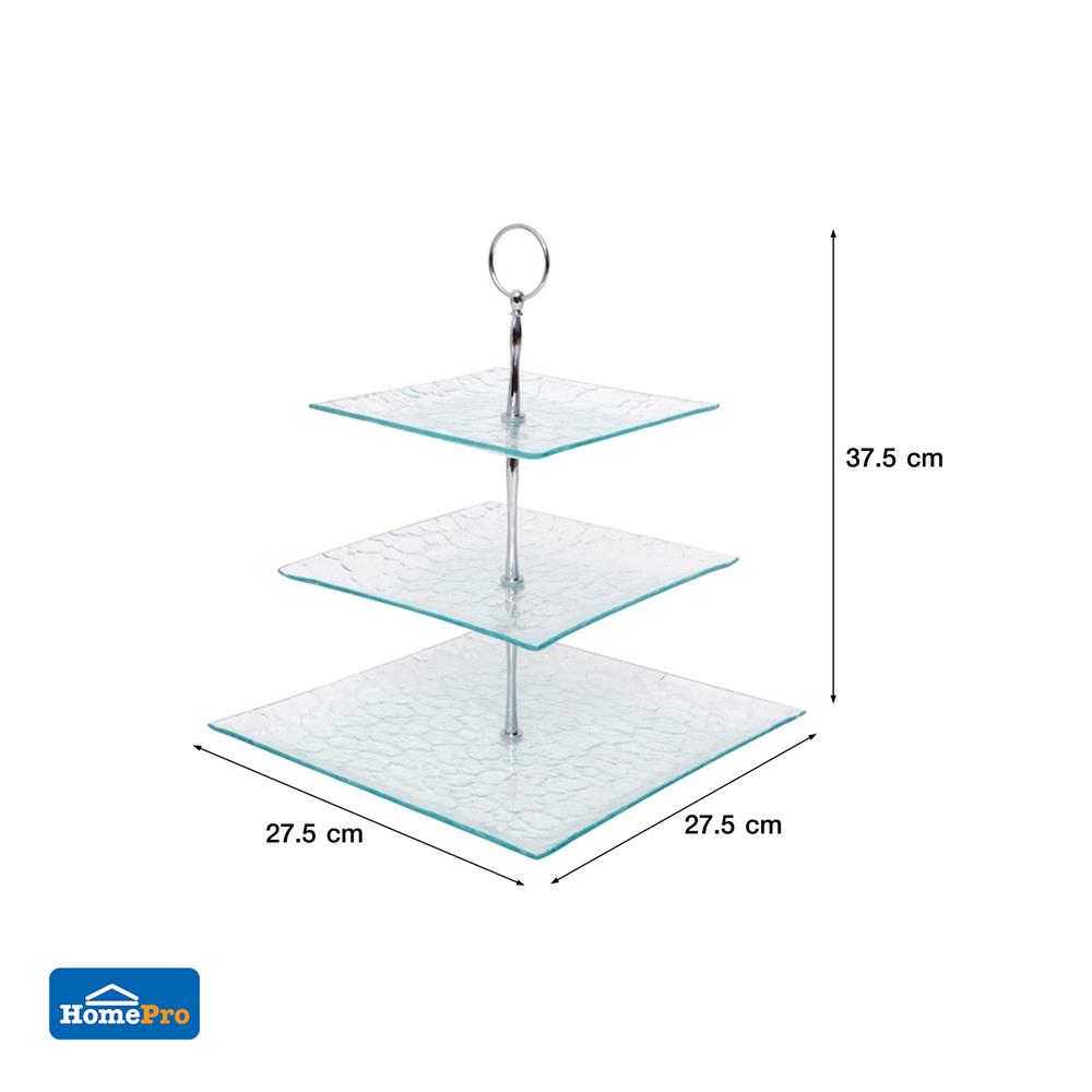 ที่วางขนมแก้ว 3 ชั้น KECH SQUARE