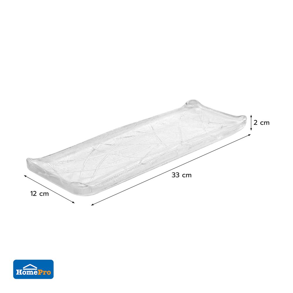 จานแก้วเหลี่ยม 4.5x12.5 นิ้ว KECH