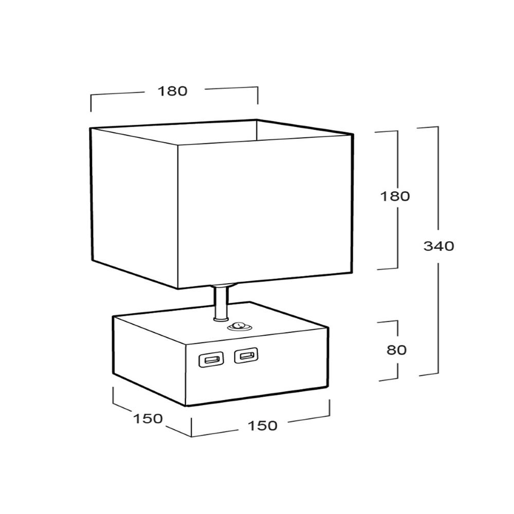 ไฟตั้งโต๊ะ LUMAX 02-01051 สีดำ/ลายไม้