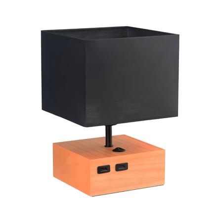 ไฟตั้งโต๊ะ LUMAX 02-01051 สีดำ/ลายไม้_0