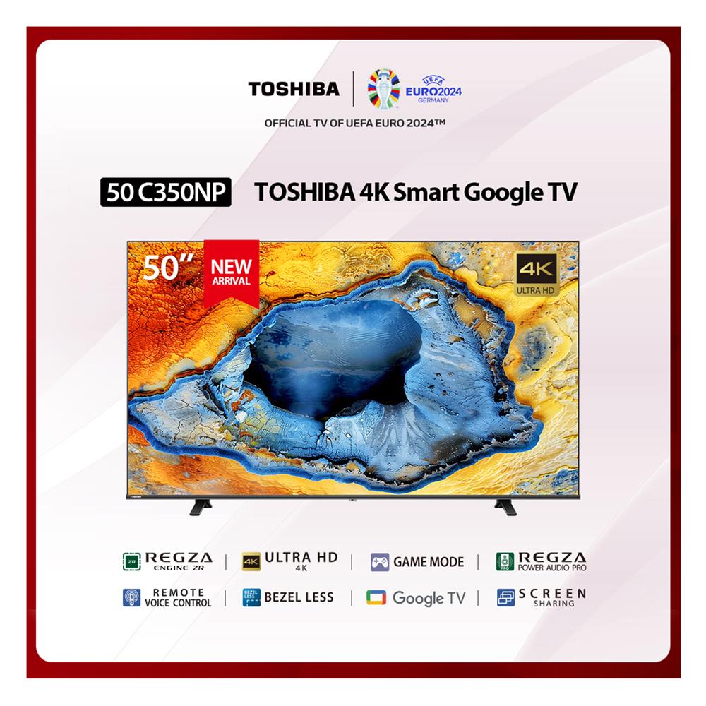 ทีวีแอลอีดี 50 นิ้ว TOSHIBA (4K, LED, GOOGLE TV) 50C350NP