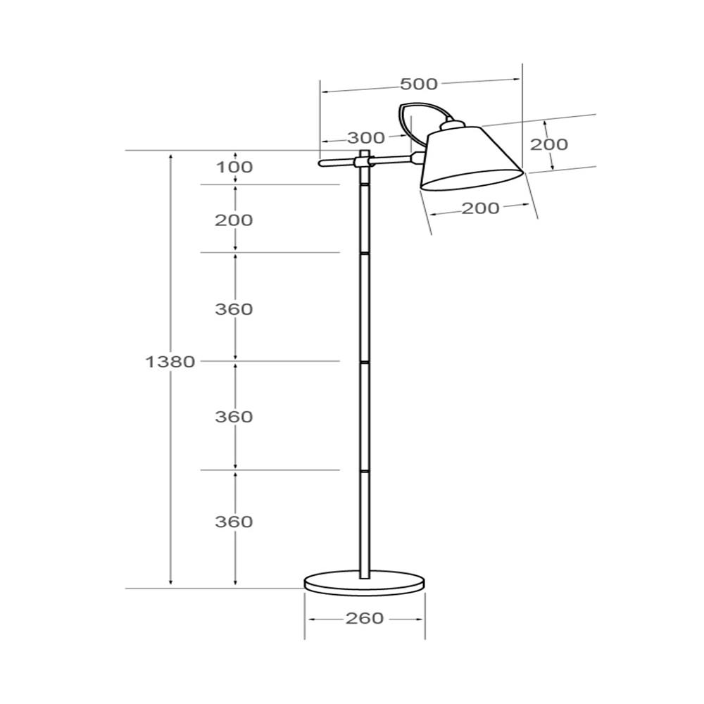 ไฟตั้งพื้น L&E 02-00517 สีดำ/ลายไม้ 1 หัว
