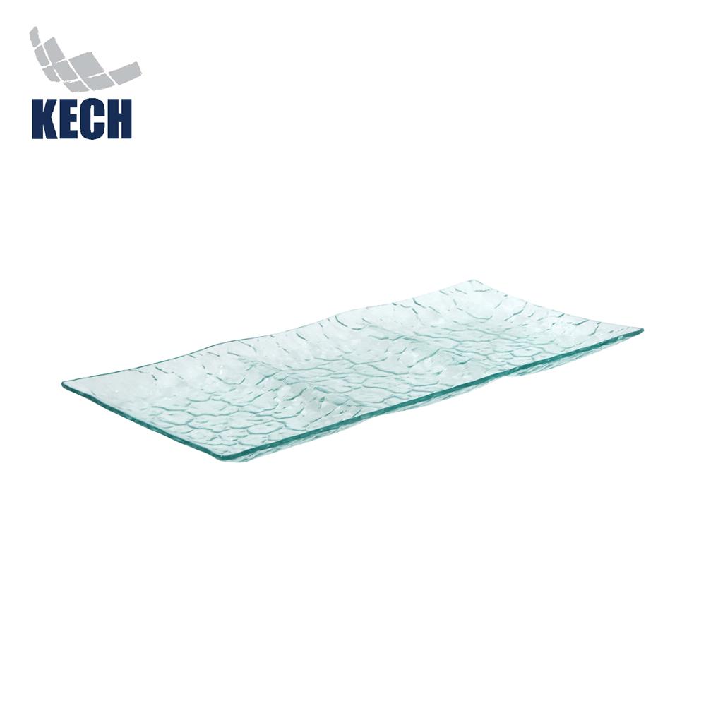จานแก้วเหลี่ยม 3 ช่อง KECH 18X39 ซม._1