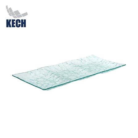 จานแก้วเหลี่ยม 3 ช่อง KECH 18X39 ซม._0