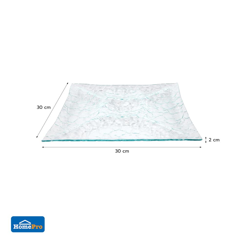 จานแก้วเหลี่ยม 5 ช่อง KECH 30x30 ซม.