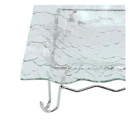 จานแก้วเหลี่ยมพร้อมขาตั้ง 24x38 ซม. KECH_3