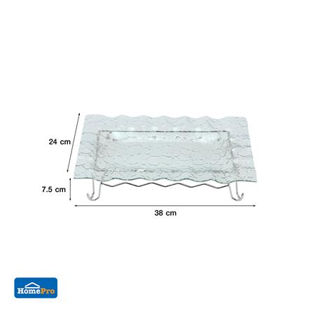 จานแก้วเหลี่ยมพร้อมขาตั้ง 24x38 ซม. KECH_4