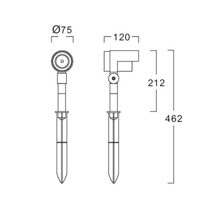 ไฟจัดสวน LED L&E 9P-A0406 10 วัตต์ WARM WHITE สีดำ_5