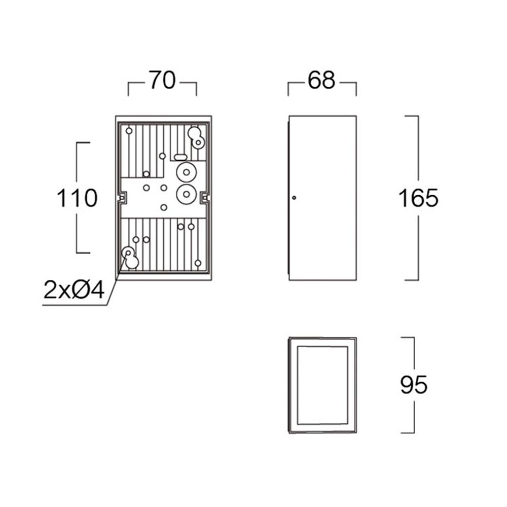 ไฟผนังภายนอก L&E 36-01914 สีดำ