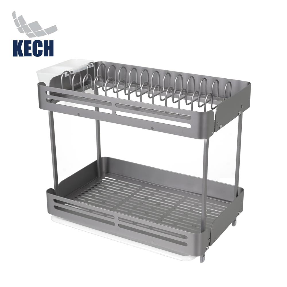 ชั้นคว่ำจานอะลูมิเนียม 2 ชั้น 40 ซม. KECH GRAY_0