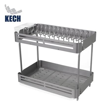 ชั้นคว่ำจานอะลูมิเนียม 2 ชั้น 40 ซม. KECH GRAY_1