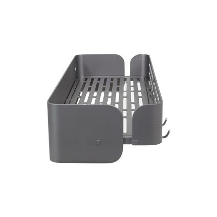 ชั้นวางอเนกประสงค์ติดผนัง 40 ซม. พร้อมตะขอแขวน 4 ชิ้น KECH GRAY_3