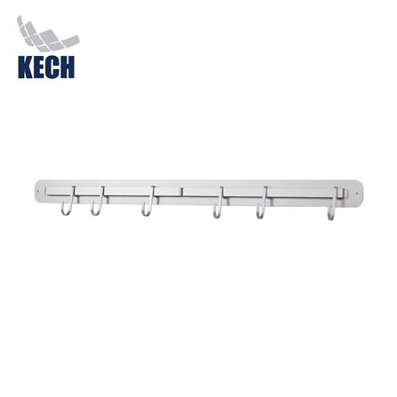 ราวแขวนอะลูมิเนียม 60 ซม. พร้อมตะขอ 6 ชิ้น KECH GRAY_0