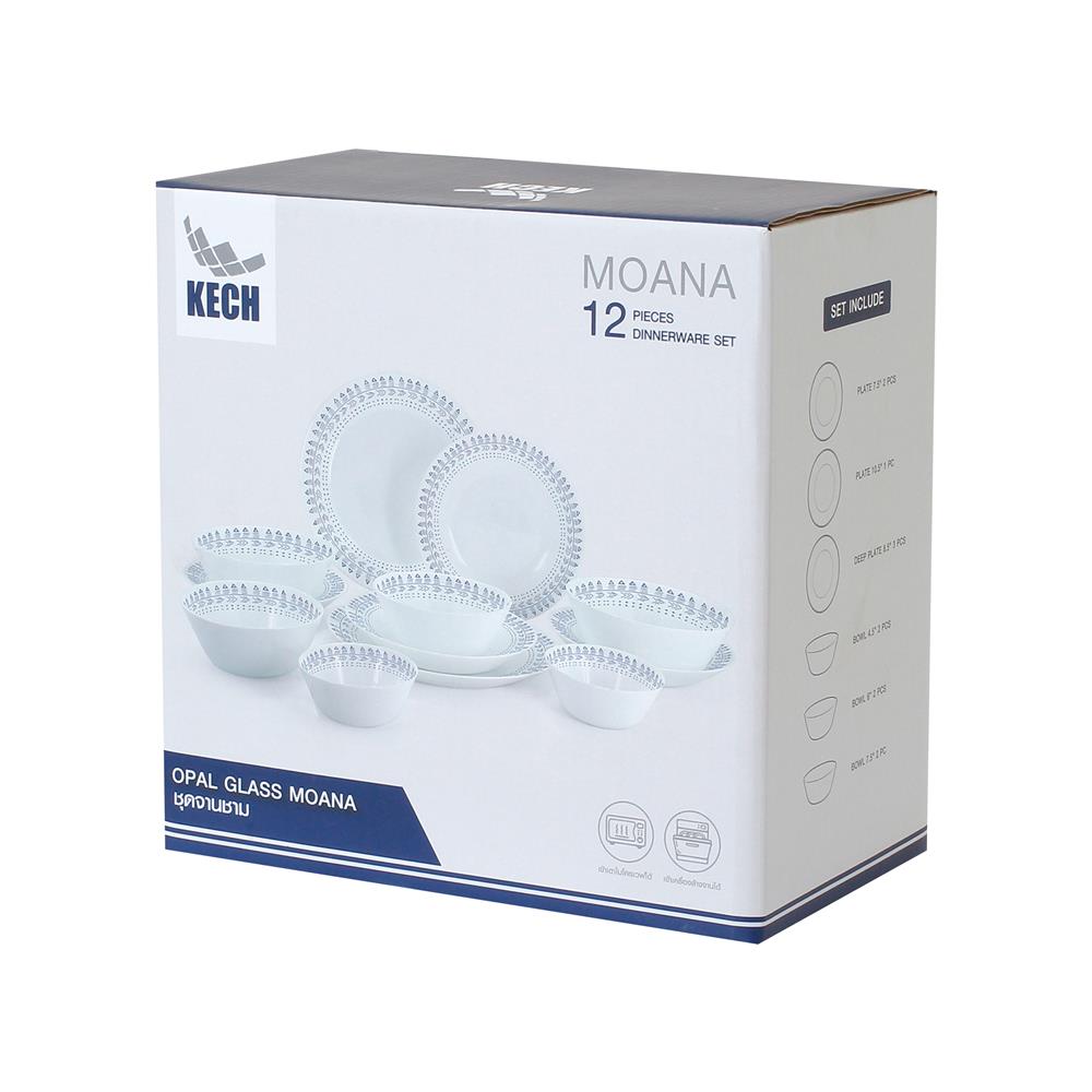 ชุดจานชาม OPAL GLASS KECH MOANA 12 ชิ้น