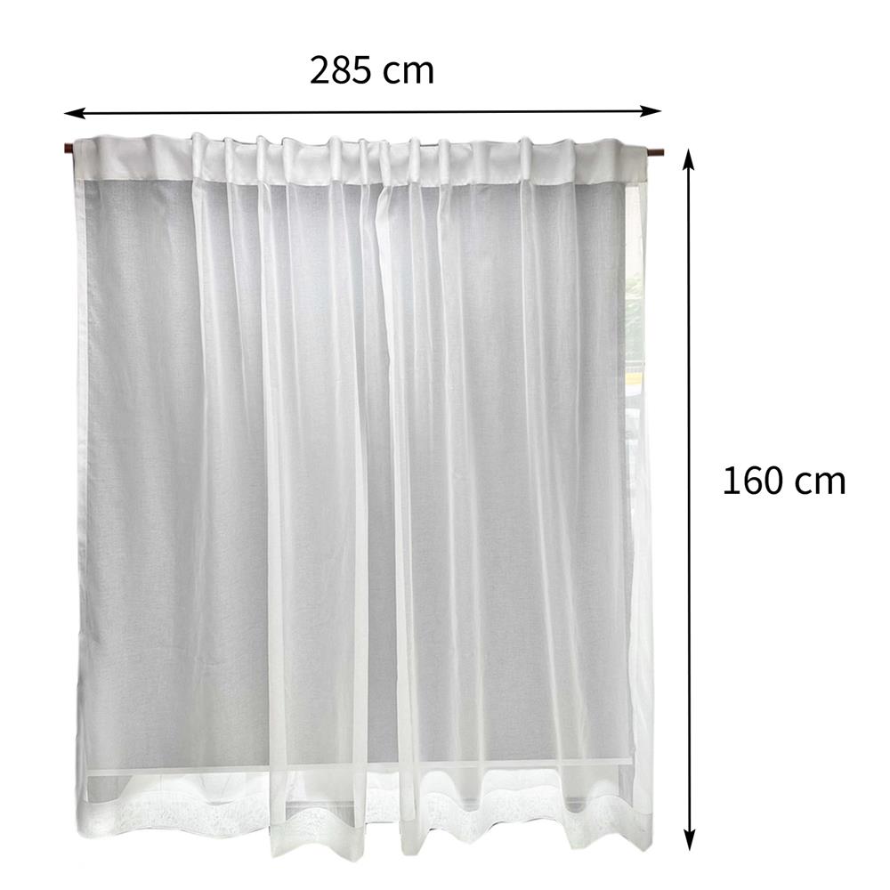 ผ้าม่านโปร่งซ่อนหู BENETTA PRINZE 285X160 ซม. สีขาว