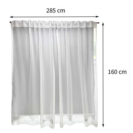 ผ้าม่านโปร่งซ่อนหู BENETTA PRINZE 285X160 ซม. สีขาว_4