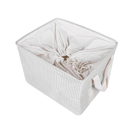 ถังผ้าเหลี่ยมหูหิ้ว PLIM STRIPES SIZE L สีเทา_1