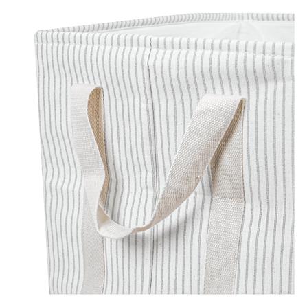 ถังผ้าเหลี่ยมหูหิ้ว PLIM STRIPES SIZE L สีเทา_2