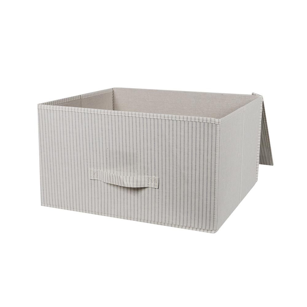 ถังผ้าเหลี่ยมมีฝา PLIM STRIPES SIZE XL สีเทา
