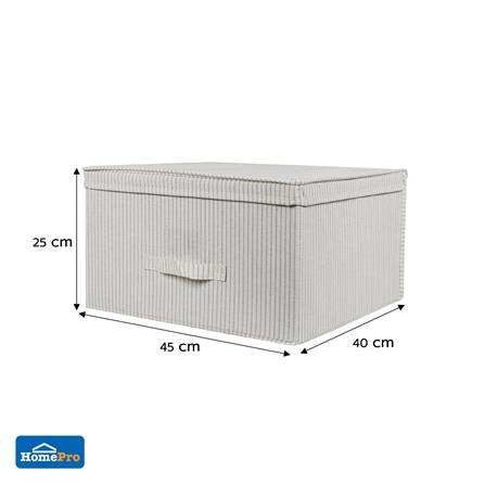 ถังผ้าเหลี่ยมมีฝา PLIM STRIPES SIZE XL สีเทา_6