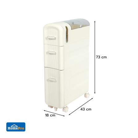 ตู้ลิ้นชักแคบ 3 ชั้น STACKO MOST 43x18x73 ซม. สีขาว_9