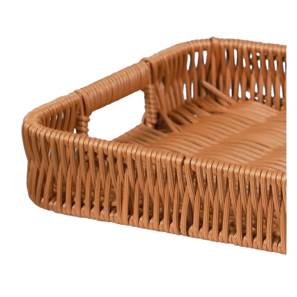 ตะกร้าหวายเทียมทรงเหลี่ยมมีช่องจับ KECH SIZE S 29x19x4.5 ซม.