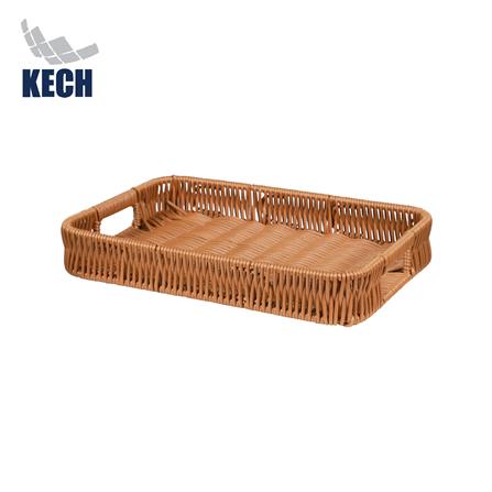 ตะกร้าหวายเทียมทรงเหลี่ยมมีช่องจับ KECH SIZE S 29x19x4.5 ซม._0