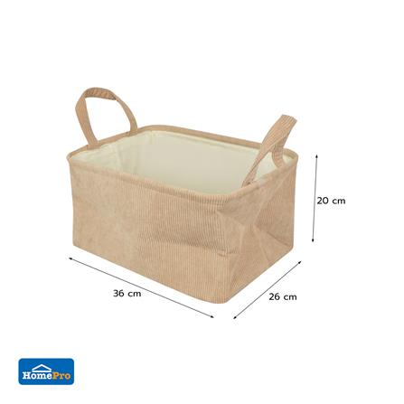 ถังผ้าเหลี่ยมหูหิ้ว PLIM CORDIA SIZE L สีน้ำตาล_5