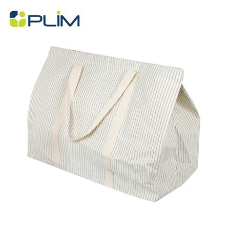ถังผ้าเหลี่ยมหูหิ้ว PLIM STRIPES 59x30x45 ซม. สีเทา_0