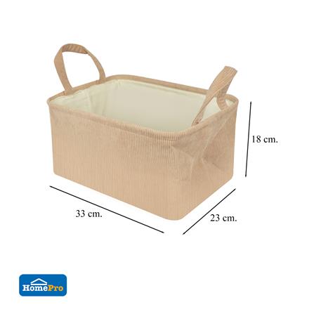 ถังผ้าเหลี่ยมหูหิ้ว PLIM CORDIA SIZE M สีน้ำตาล_5