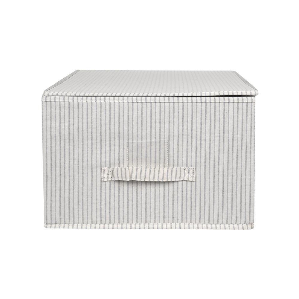 ถังผ้าเหลี่ยมมีฝา PLIM STRIPES SIZE L สีเทา