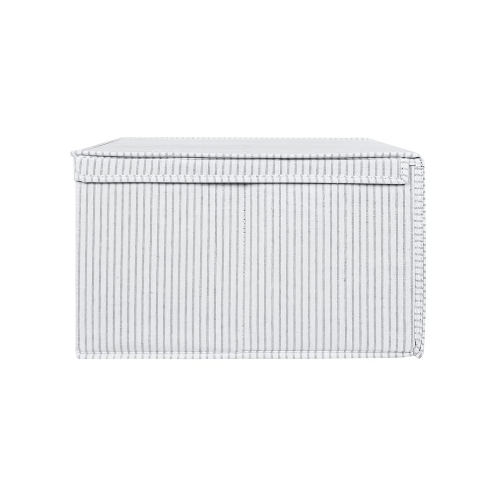 ถังผ้าเหลี่ยมมีฝา PLIM STRIPES SIZE M สีเทา