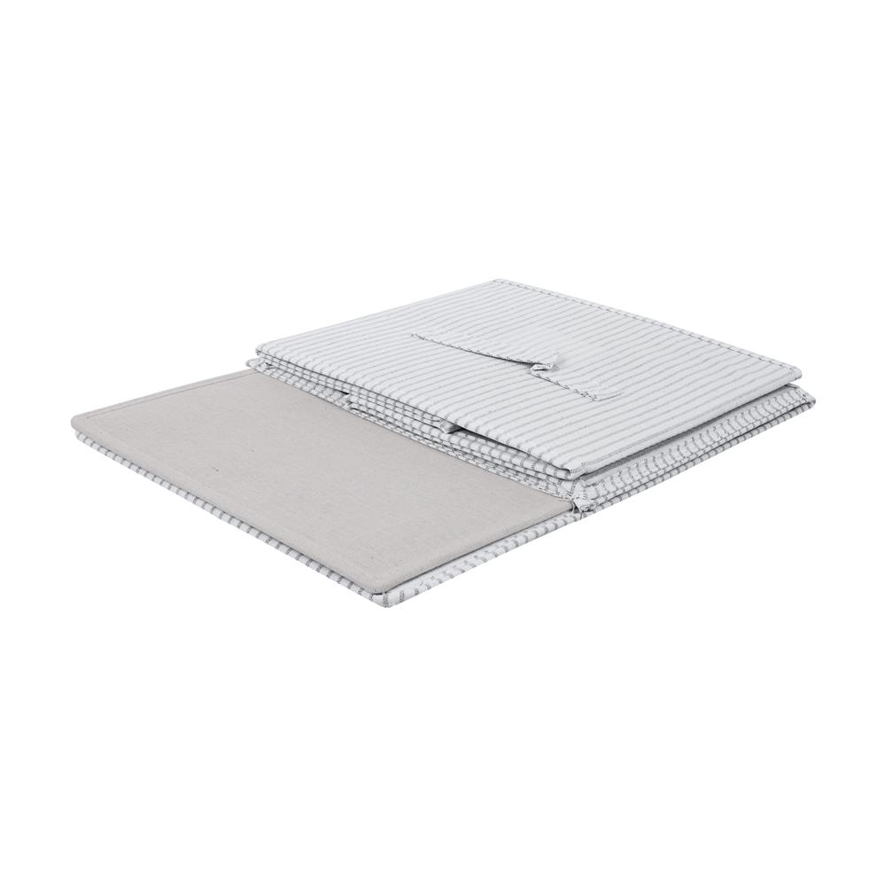 ถังผ้าเหลี่ยมมีฝา PLIM STRIPES SIZE M สีเทา