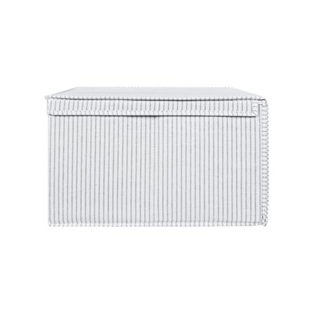 ถังผ้าเหลี่ยมมีฝา PLIM STRIPES SIZE M สีเทา_1