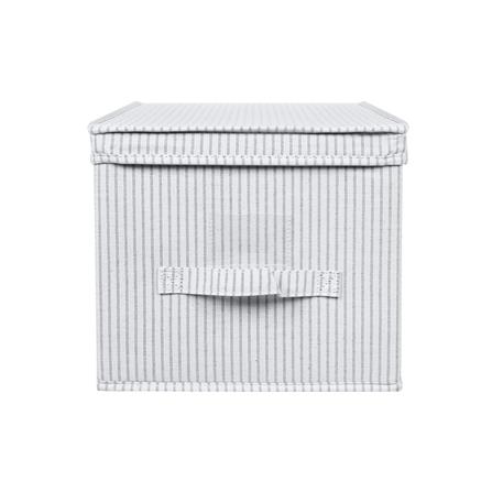 ถังผ้าเหลี่ยมมีฝา PLIM STRIPES SIZE M สีเทา_2