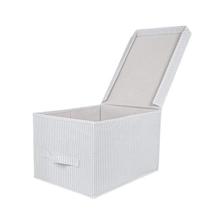 ถังผ้าเหลี่ยมมีฝา PLIM STRIPES SIZE M สีเทา_3