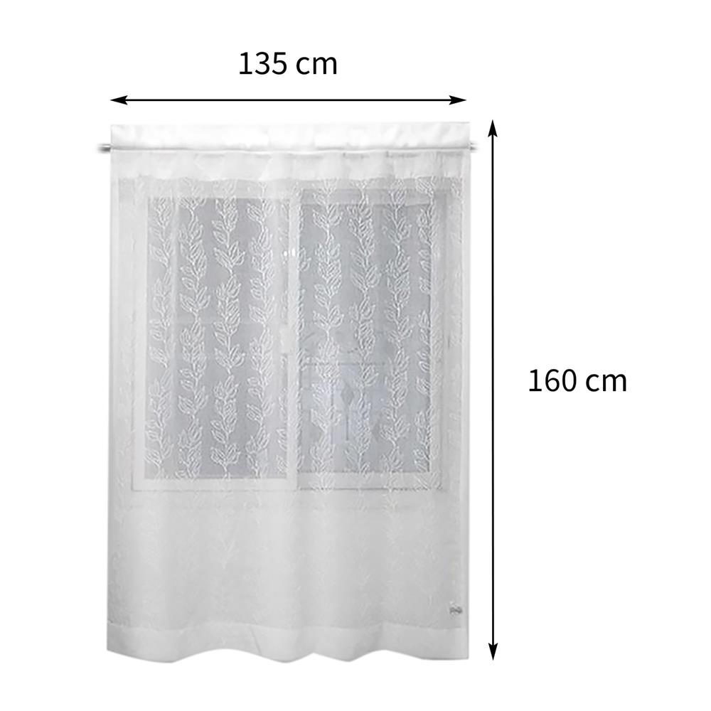 ผ้าม่านโปร่งซ่อนหู HOME LIVING STYLE DERRIS 135X160 ซม. สีขาว