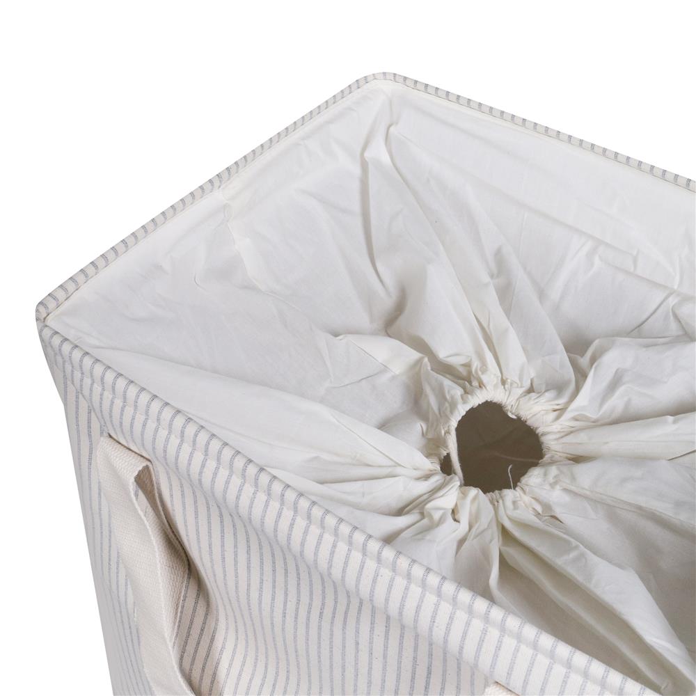 ถังผ้าเหลี่ยมหูหิ้ว PLIM STRIPES SIZE XL สีเทา