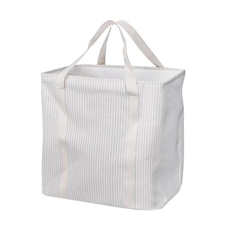 ถังผ้าเหลี่ยมหูหิ้ว PLIM STRIPES SIZE XL สีเทา_0