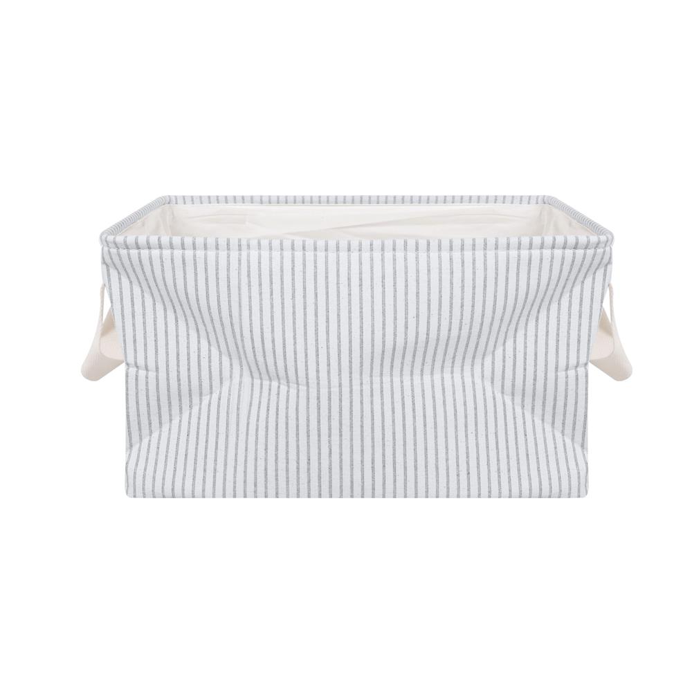 ถังผ้าเหลี่ยมหูหิ้ว PLIM STRIPES SIZE M สีเทา