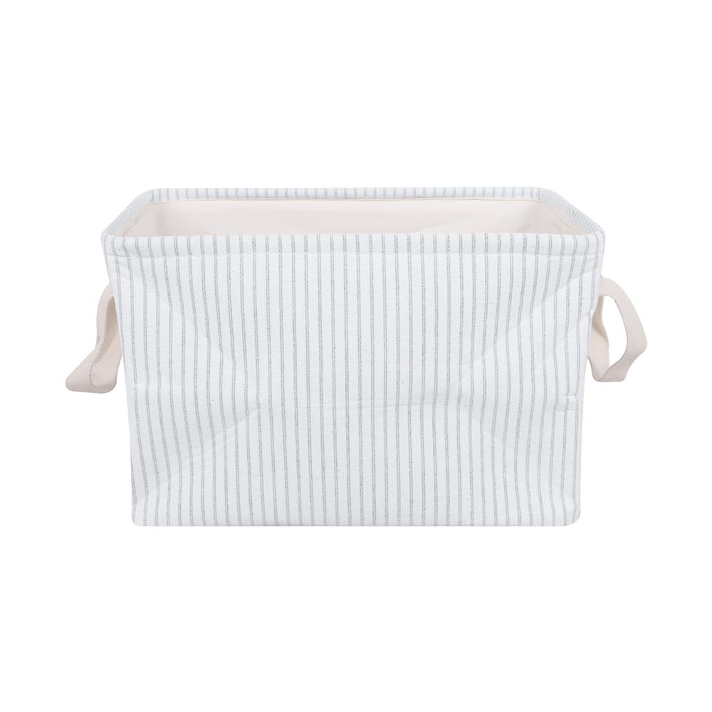 ถังผ้าเหลี่ยมหูหิ้ว PLIM STRIPES SIZE S สีเทา