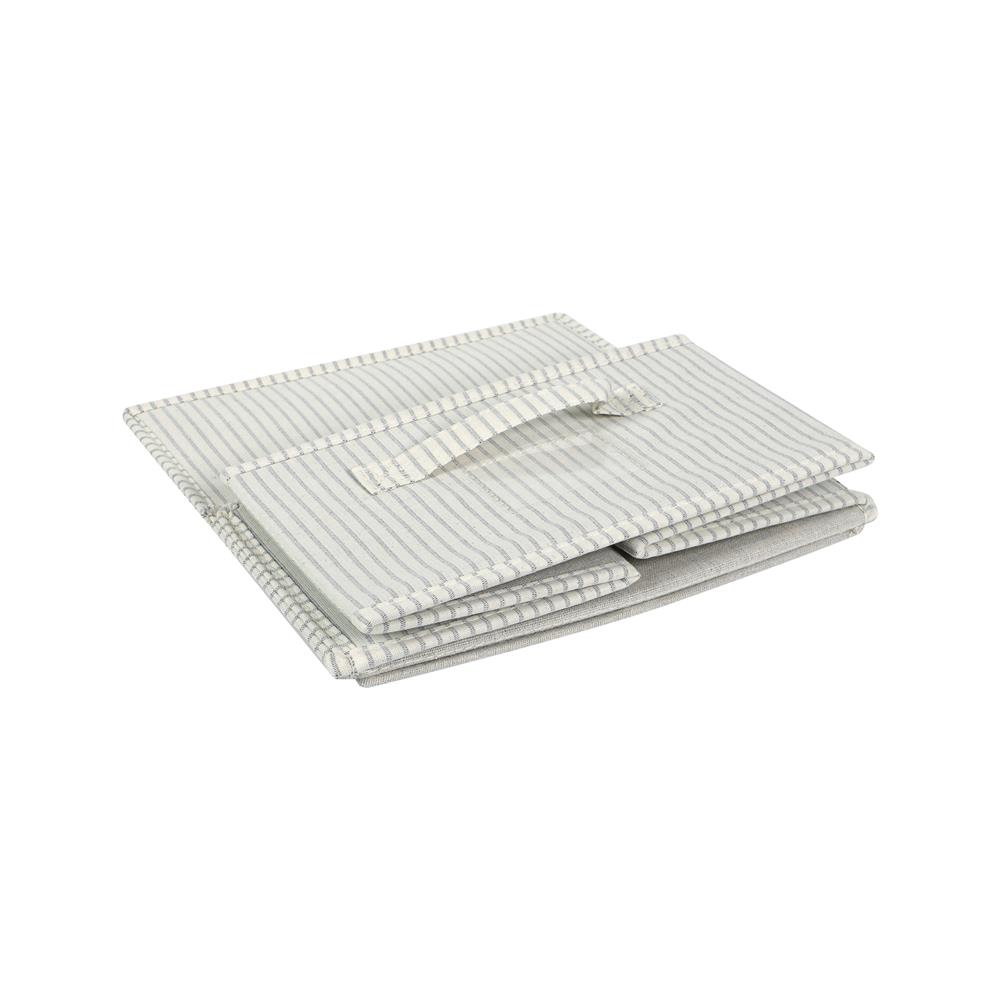 ถังผ้าเหลี่ยมมีฝา PLIM STRIPES SIZE S สีเทา